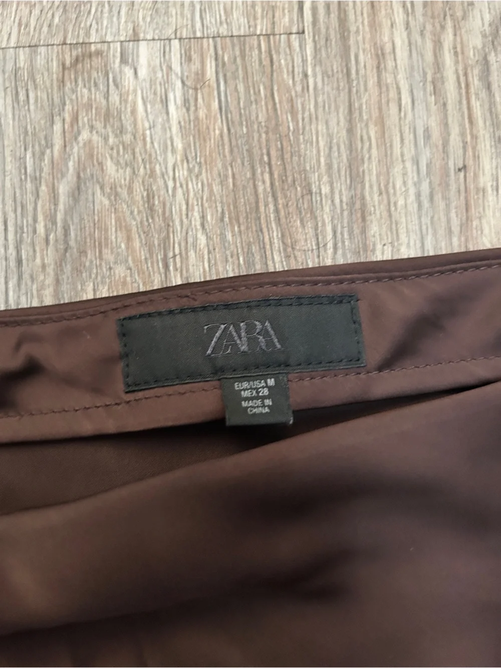 Zara satin flowing skirt in brown size medium